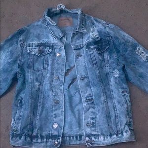 dark mineral washed denim jacket